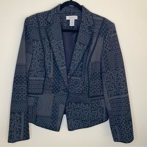 Emanuel Ungaro Black and Gray Patterned Blazer